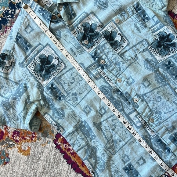 Chereskin Men’s Linen Blend Short Sleeve Hawaiian Button Down Shirt Medium - Picture 8 of 8